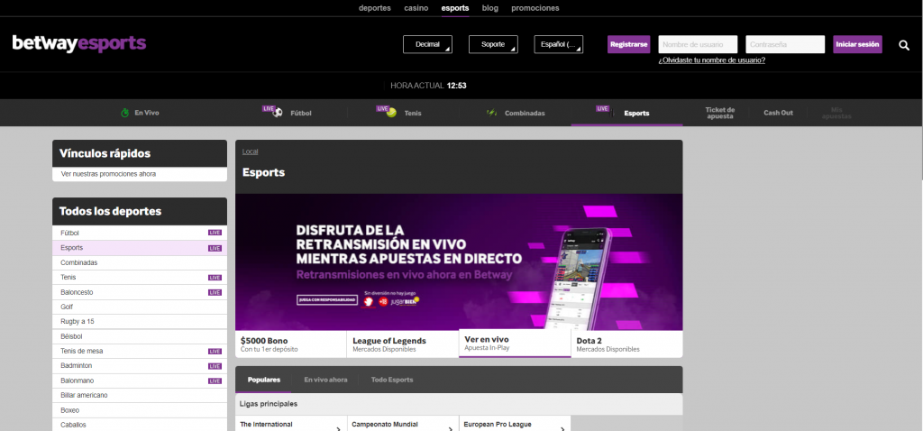 Betway deportes electrónicos