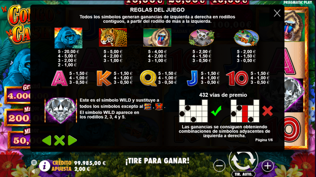 Reglas del Congo Cash 