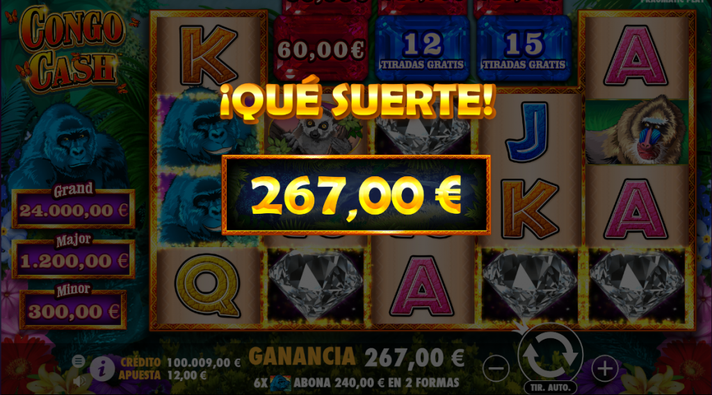 Buena suerte para ganar mucho dinero con Congo Cash